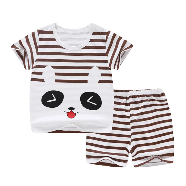 
children clothing set boy girls Summer Short Sleeve shirt and short Boys Cotton Clothes Sets kids Pajamas 