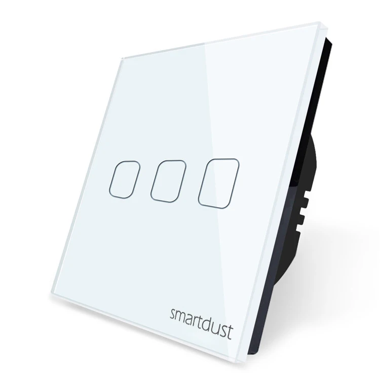 Smartdust EU RF 433 МГц пульт дистанционного управления 3 GANG 1 способ Хрустальная стеклянная панель настенный светильник Диммер сенсорный переключатель