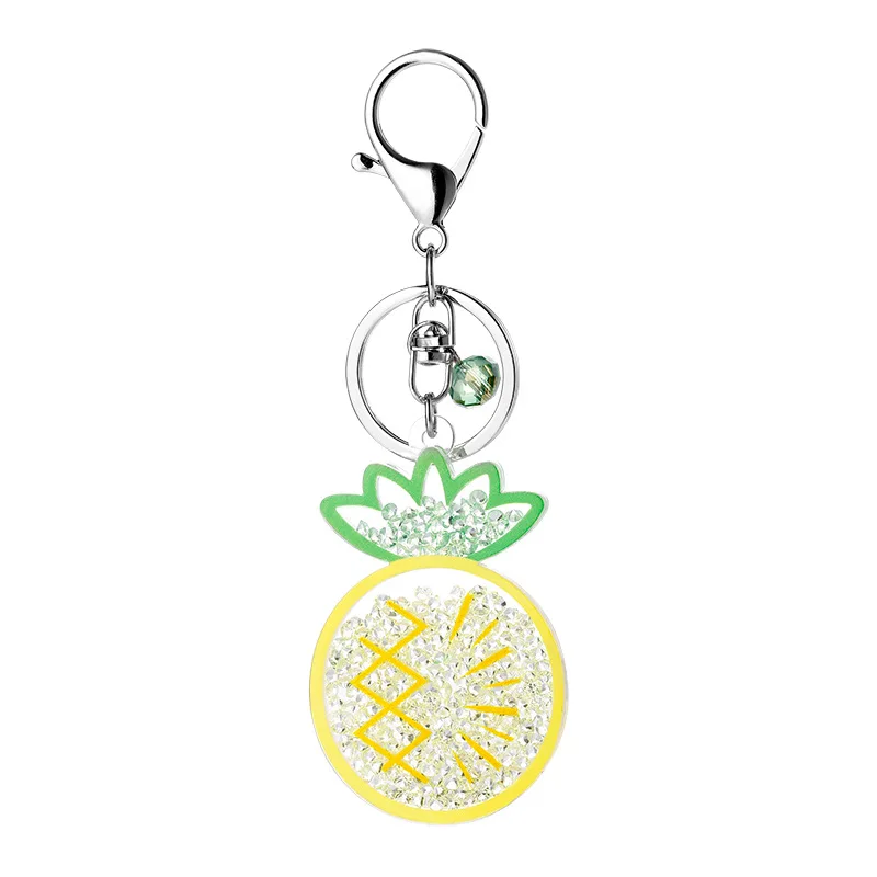 Hot sale High Quality Factory Direct Sales Transparent Cartoon Flash Powder Acrylic Resin Key Chain Car Pendant