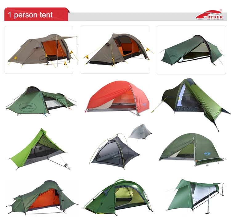 Ultra Light Tactical Tent Dark Green Double-Side Silicone Treated Ripstop 30D Nylon Alloy Pole Silnylon Tent