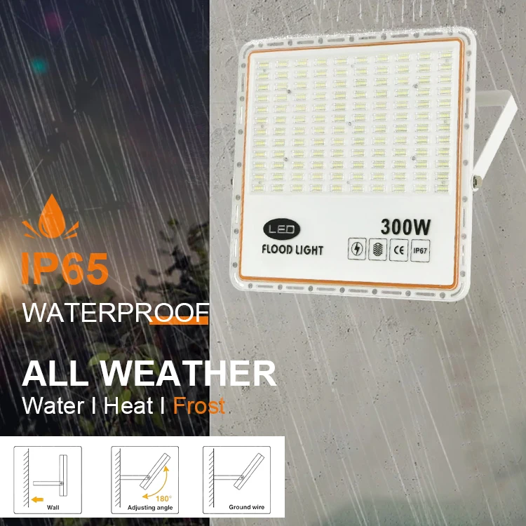 High Quality Super Energy Saving Ip65 Angle Outdoor Flood LED Light Provide Sample 50w 100w 150w 200w 300w LED Flood Light