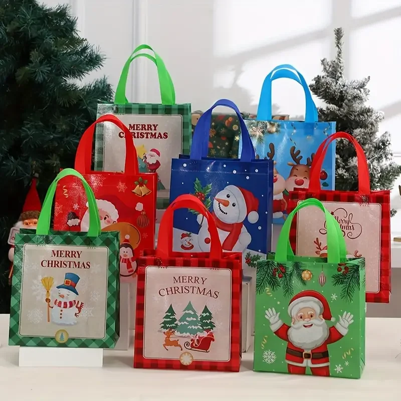 Новогодняя декоративная сумка с ручкой