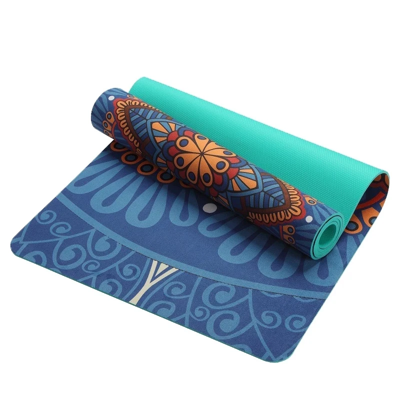 
5 мм нескользящий Печатный ТПЭ замшевый Коврик для йоги упражнения Фитнес гимнастика Бодибилдинг этерилла Пилатес 