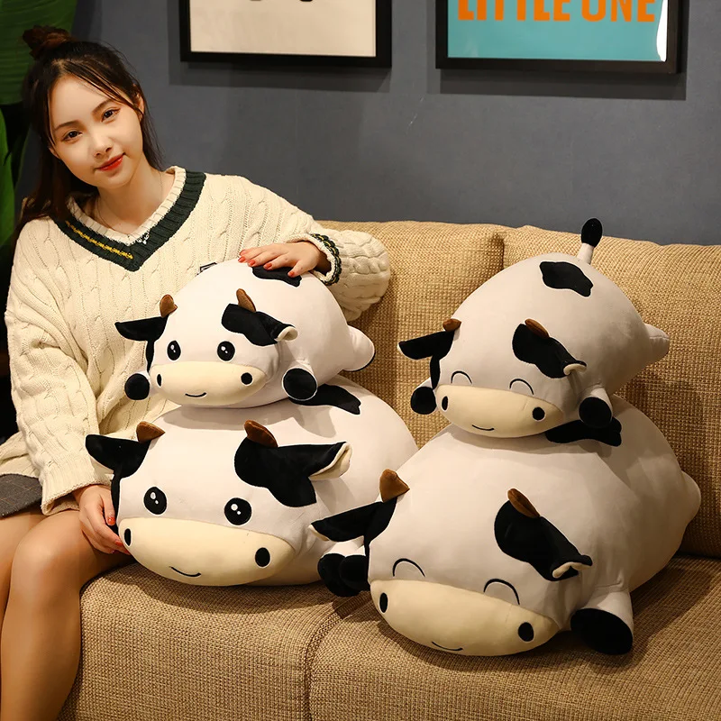 
35CM Cute Smart Baby Sleeping Plush Dairy Cows Cattle Stuffed Animals Soft Plush Cow Toys 