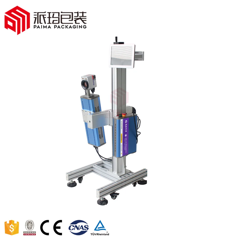 Product line online flying CO2 laser marking machine for pet bottle laser printer