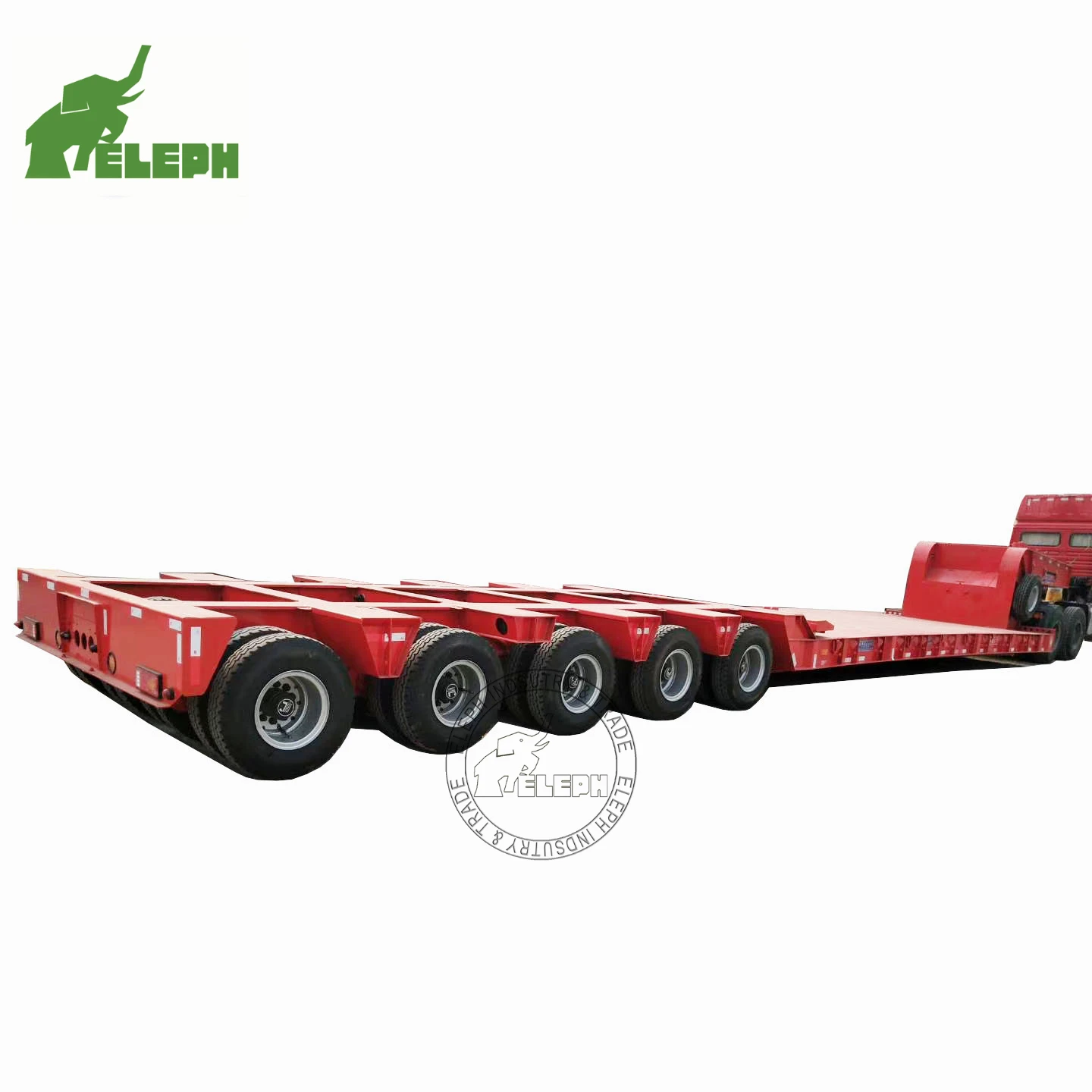 2Lines 4 Axles 3 Line 6 Axle 4 Line 8 Axle 80 - 150 T Lowbed Loading Truck Semi Towing Lowboy Trailer