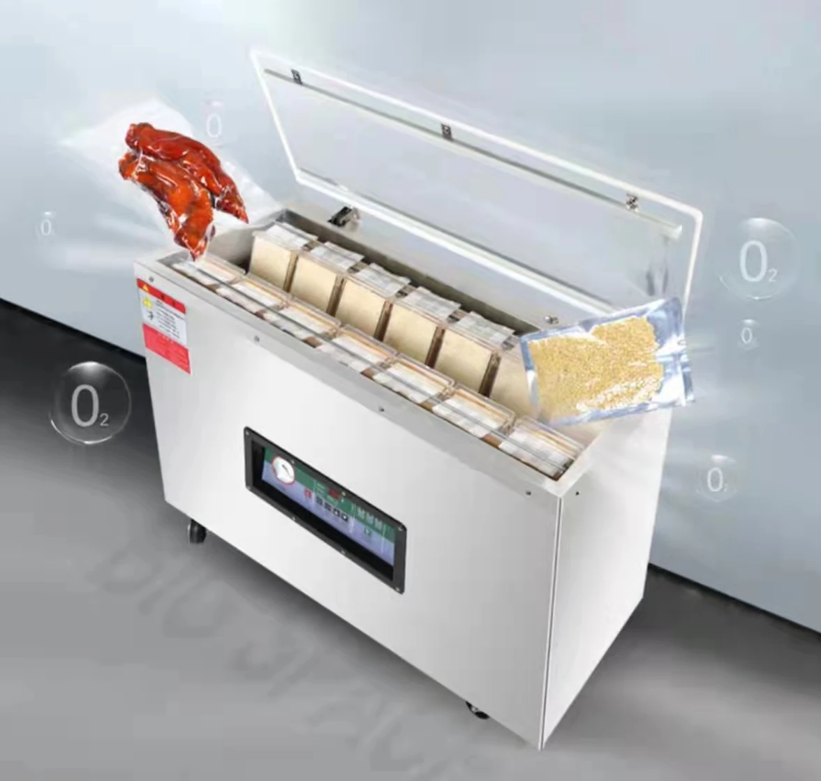 Automatic Food Vacuum Sealer Plastic Bag Rice Beans Brick Shape Vacuum Packing Machine With Gas Flushing System