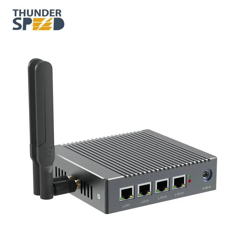 
New Arrival Fanless Barebone 4 LAN Pfsense Quad Core Firewall Mini PC 