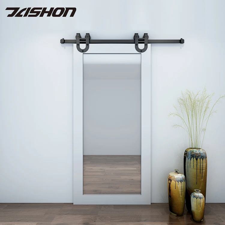 6.6Ft U Shape Double Wheel Load Shower Gold Full Set Barn Doors Hardware