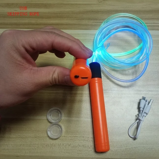 USB charging Salto della corda luminosa Cuerda de cordas Cordon LED skip rope lumineux led light up jump rope skipping