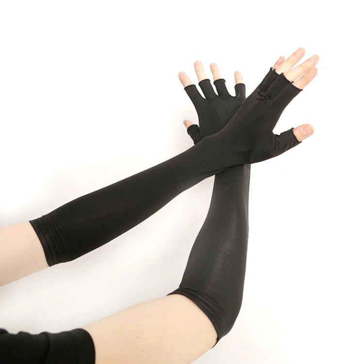 Fashion Lady Summer Long Dew Refers To Ice Silk Sunscreen Sleeve Breathable Arm Cover Gloves