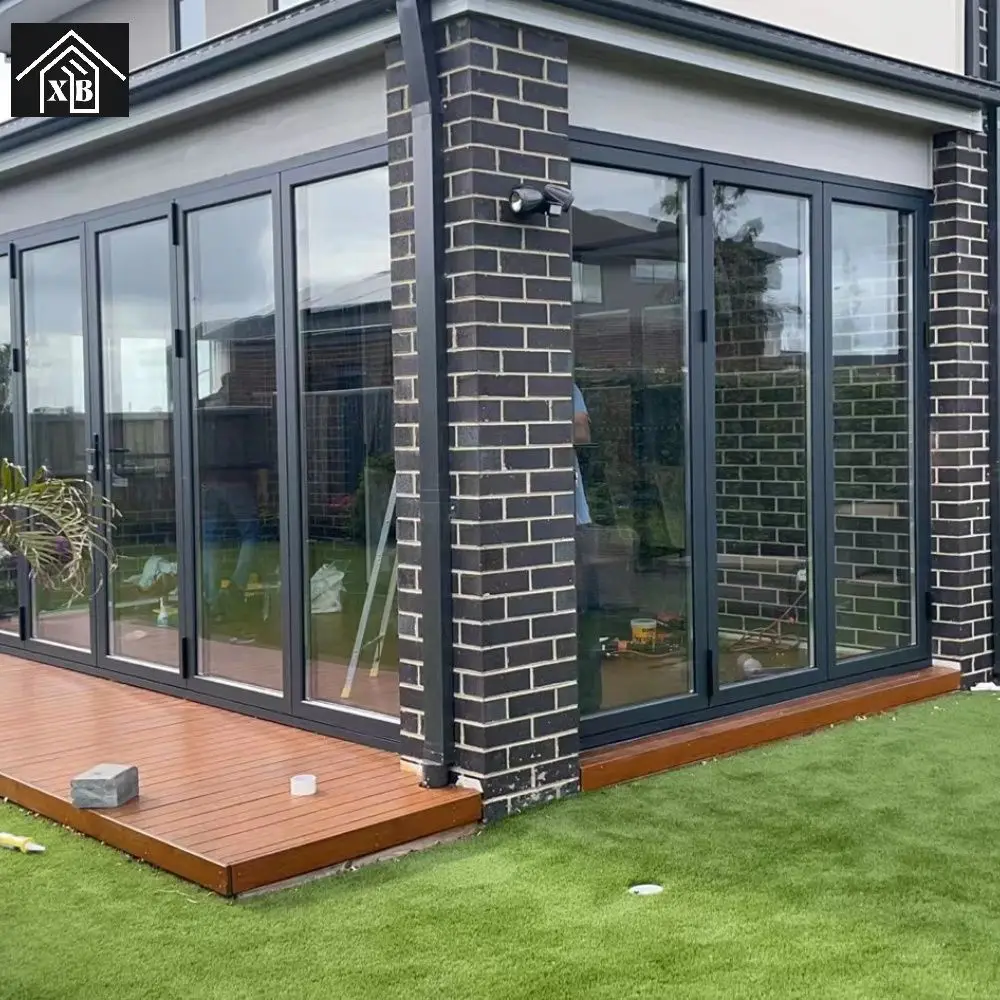 Transparent Home Balcony Round Partition Door Glass Sliding Folding Doors Pakistan for Restaurant