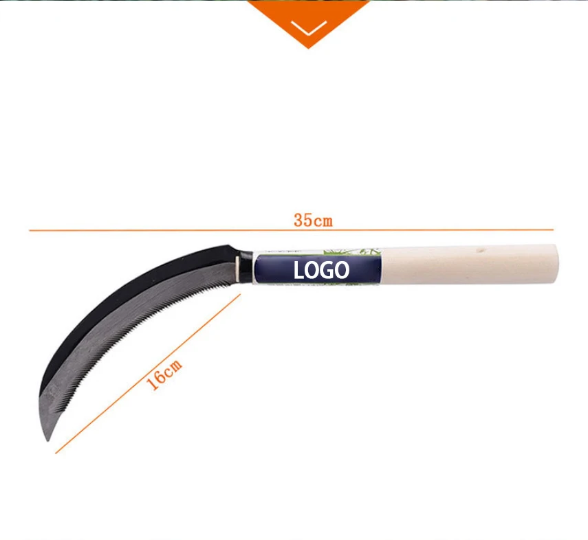 350mm scythe agriculture sickle manufacturer wooden handle sickle