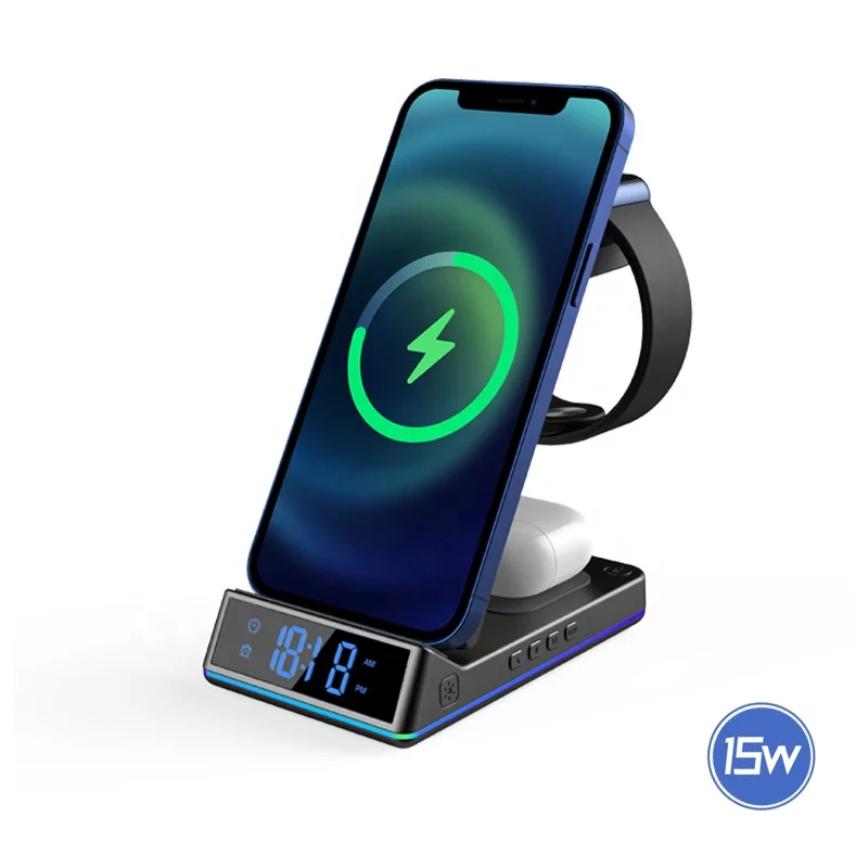 18W Wireless Charging Stand 3 in 1 Wireless Chargers Dock Station for Apple Watch for Iphone for Samgsung Car Charger Holder