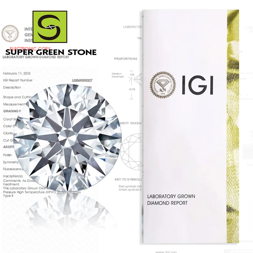 SuperGS Wholesale 0.3-5Carat Top Supplier Round Cut Lab Grown Diamond HPHT CVD Diamond VVS Synthetic Diamond