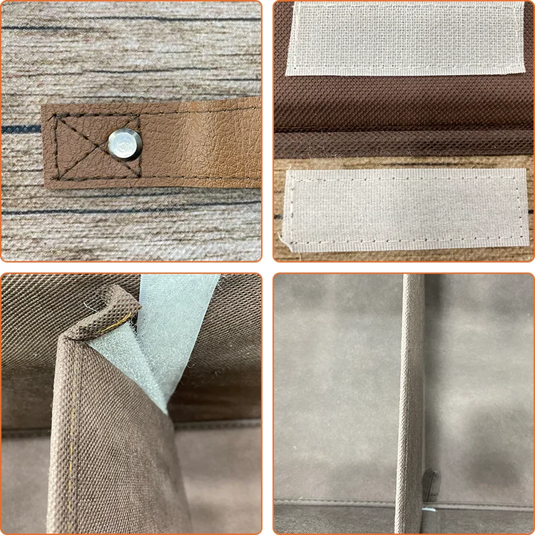 Customized Foldable Wood Pattern Storage Box Multifunctional Household Organizer Lid Environmental Protection Clothes Storage