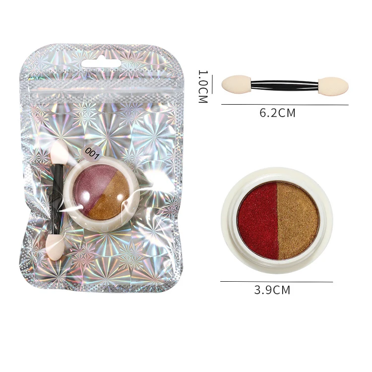 
12Colors Two-color Solid Laser Mirror Nail Art Powder For Salon Home Usage 