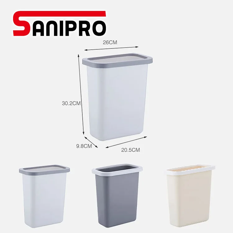 
Sanipro Small Waste Bin in Cabinet Hanging Trash Can White Plastic Waste Basket Hanging Trash Can 