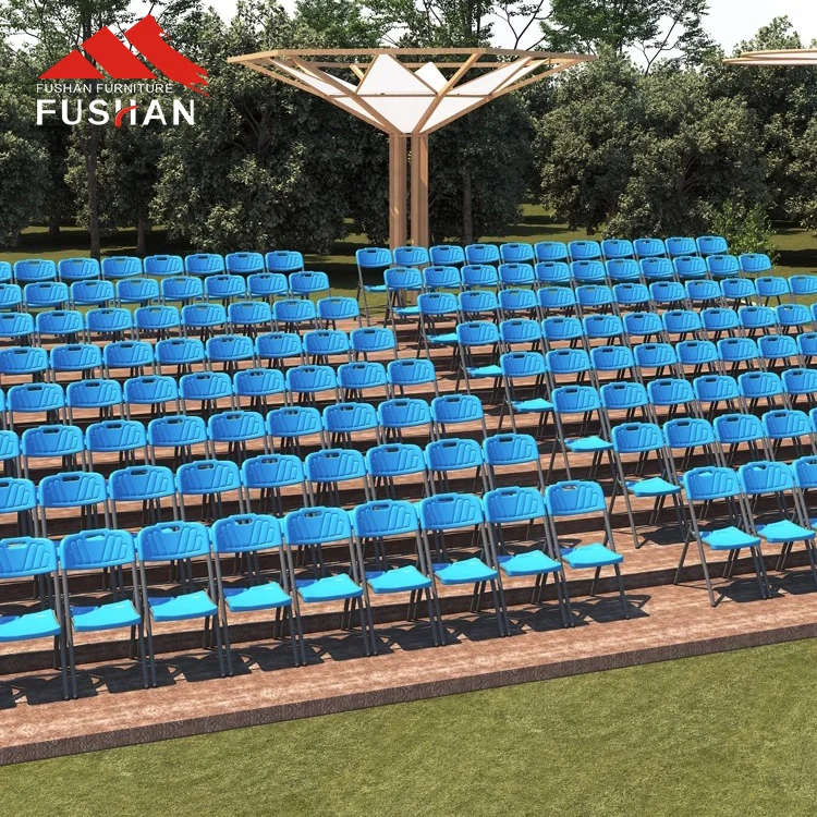 Hot Sale Stackable America Folding Cheap Blue Plastic Outdoor Folding Dining Chair Modern For Party Events