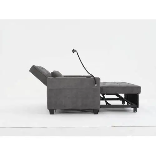 Futon Chair Bed folding chair Pull Out Sleeper Chair Beds with USB Ports Armchair Bed Sleeper for Living Room sofa W1829S00011