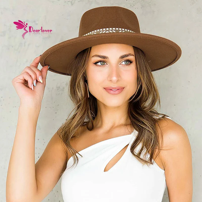 Активного отдыха широкий Stif полями стильные рекламные для женщин оптовая продажа 2022 коричневый Племенной ремешок мягкая фетровая шляпа
