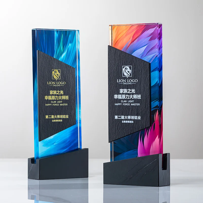 High-End Marble Medal Creative Crown for Outstanding Employee & Team Competition Awards New Design Customizable Crystal Trophy