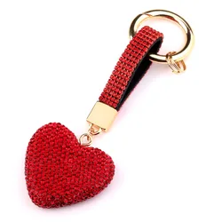 New Luxury Colorful Crystal Rhinestone Heart Pendant Keychain Accessories for Gift