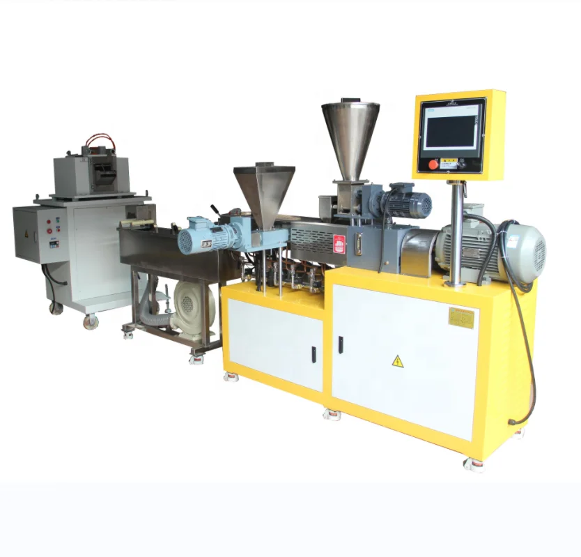 Bio-degrable Plastic Compounding Pelleting Line Lab Plastic Extruder Side Feeder Extruder
