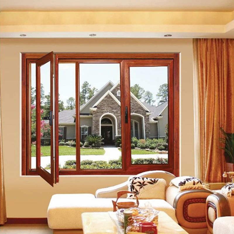 Aluminum hurricane proof soundproof glass windows white black double glazed insulated glass casement swing window