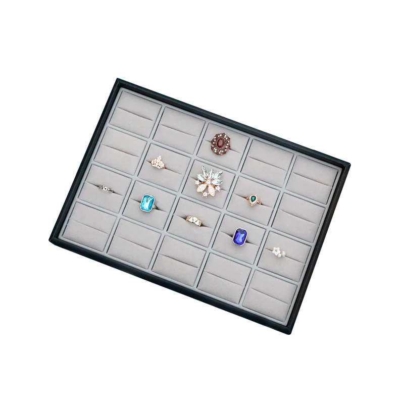 Custom Pu Leather Jewelry Packaging Display Trays Light Wood Necklace Bracelet Luxury Display for Shops