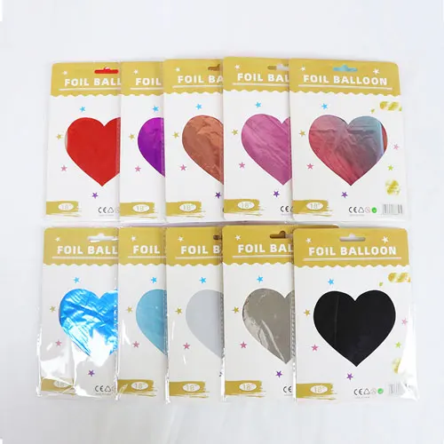 BONA Balloons 18 Inches Pack With Straw Love Mini Heart Balloon 10 Inch Kits Party Backdrop Decoration Anniversary Foil Balloons