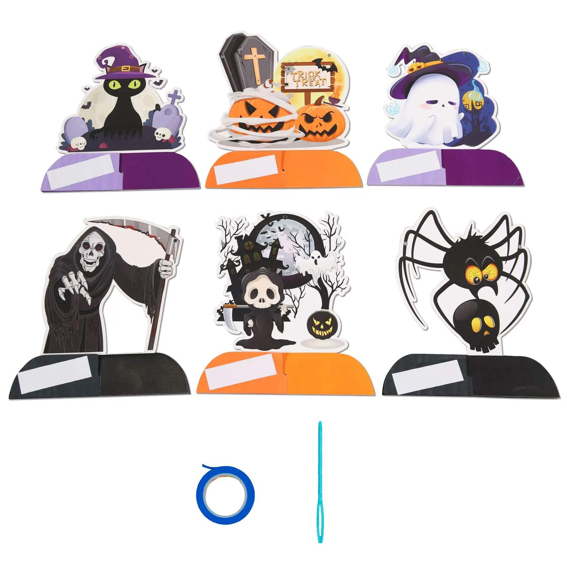 2024 Halloween Decorations Home Party Indoor DIY Desktop Holiday Honeycomb Ball Ornaments Witch Pumpkin  Halloween Skeletons