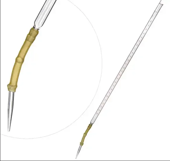 Лабораторная стеклянная буретка разного размера с заземляющим