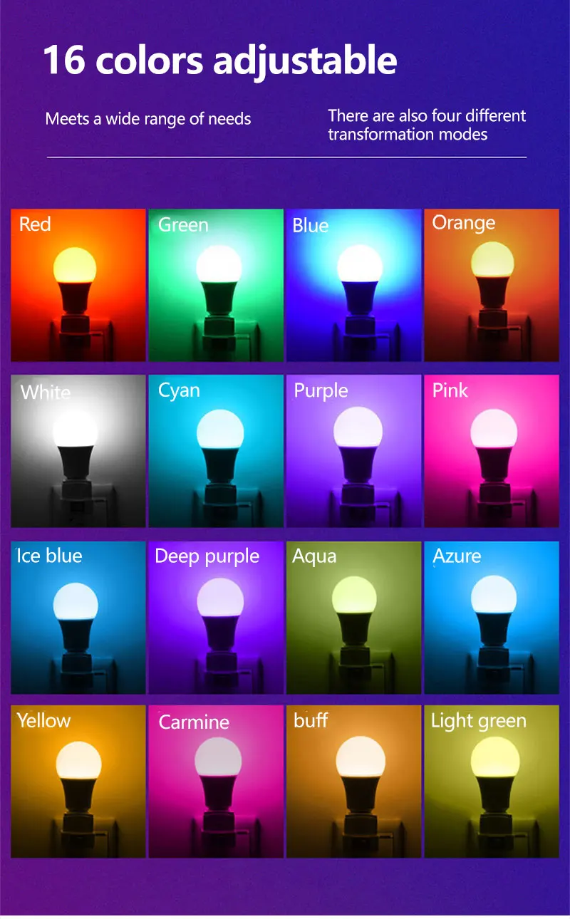 20 Вт Светодиодные Красочные лампы e27 винт RGB диммируемая лампа 16 видов цветов домашнего окружающего света умные лампочки с дистанционным управлением