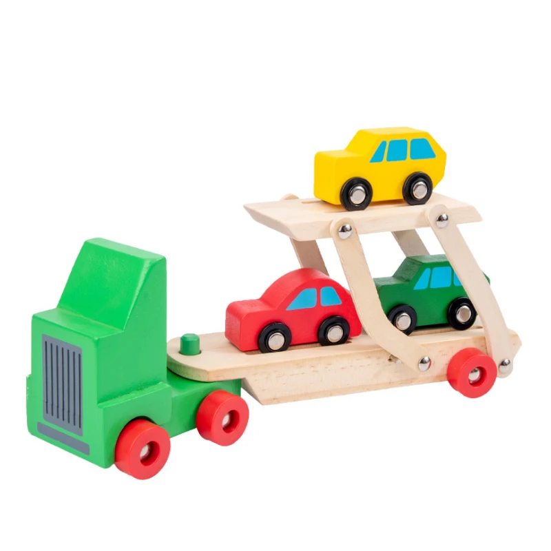 2021 New Colorful Mini Pull Train Montessori Materials Wood Train Toy For Kids Wood Train Toy