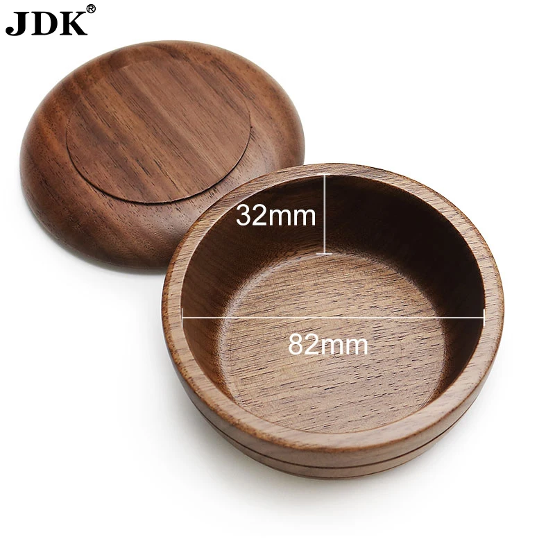 Wholesale walnut wood shaving brush mug bowl with cover lid