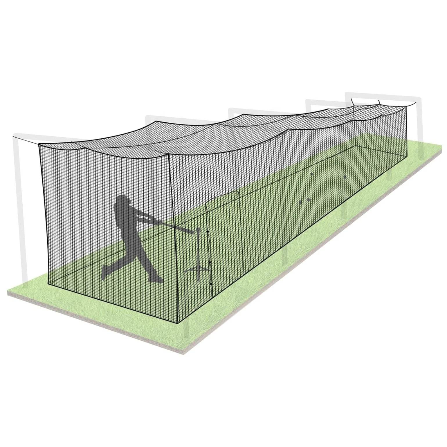 High Quality Batting Cage 45 Foot X 14 Foot X 12 Foot Baseball Softball Batting Netting