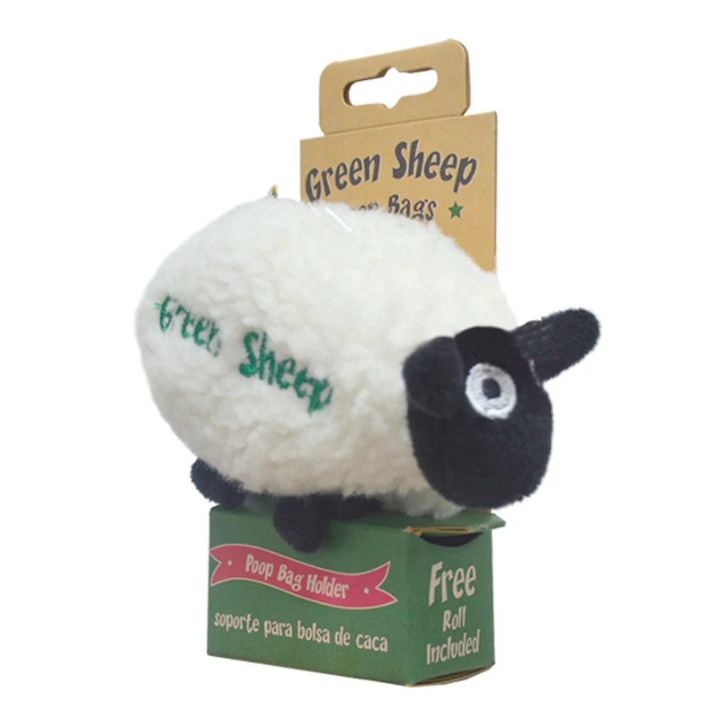 Green Sheep Pet Poop Bag Funny Design Poop Bags Outdoor Dispenser For Roll Bag