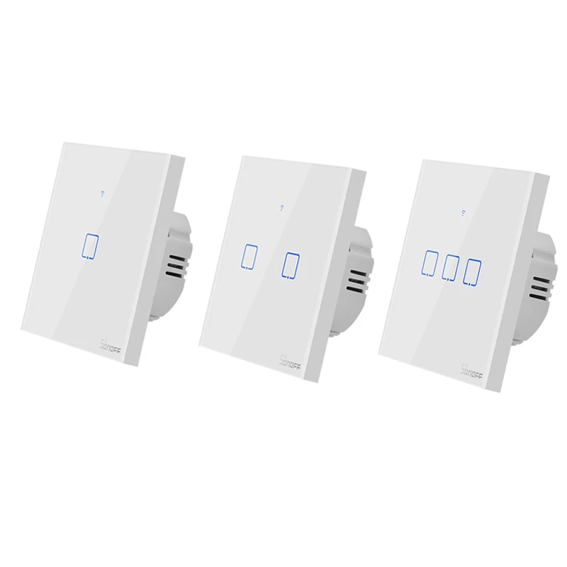  Интеллектуальный выключатель света Sonoff TX T1 ЕС 1 2 3 Gang Wi-Fi/433/RF переключатель модуль автоматизации 