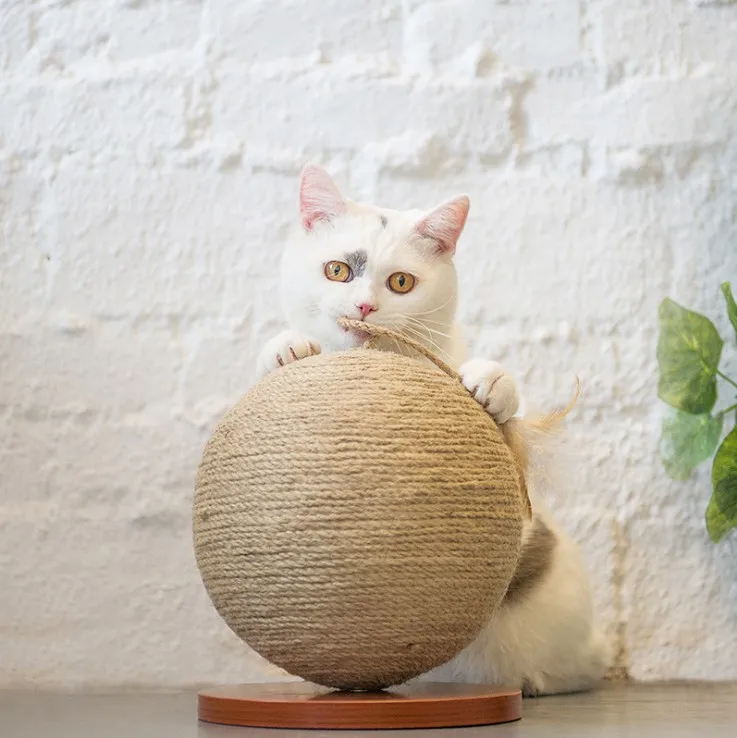 Sisal cat scratch post globe shape cat scratcher indoor cat scratch toys