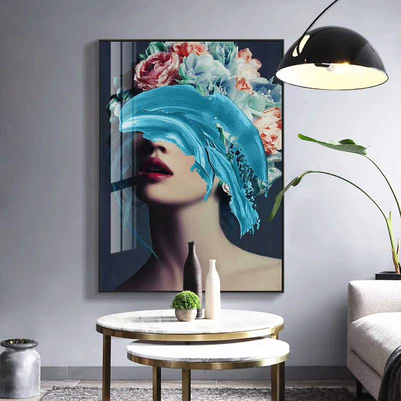 Wholesale fashion red lips woman Wall Art decor oil Painting abstract  figure & portrait paintings