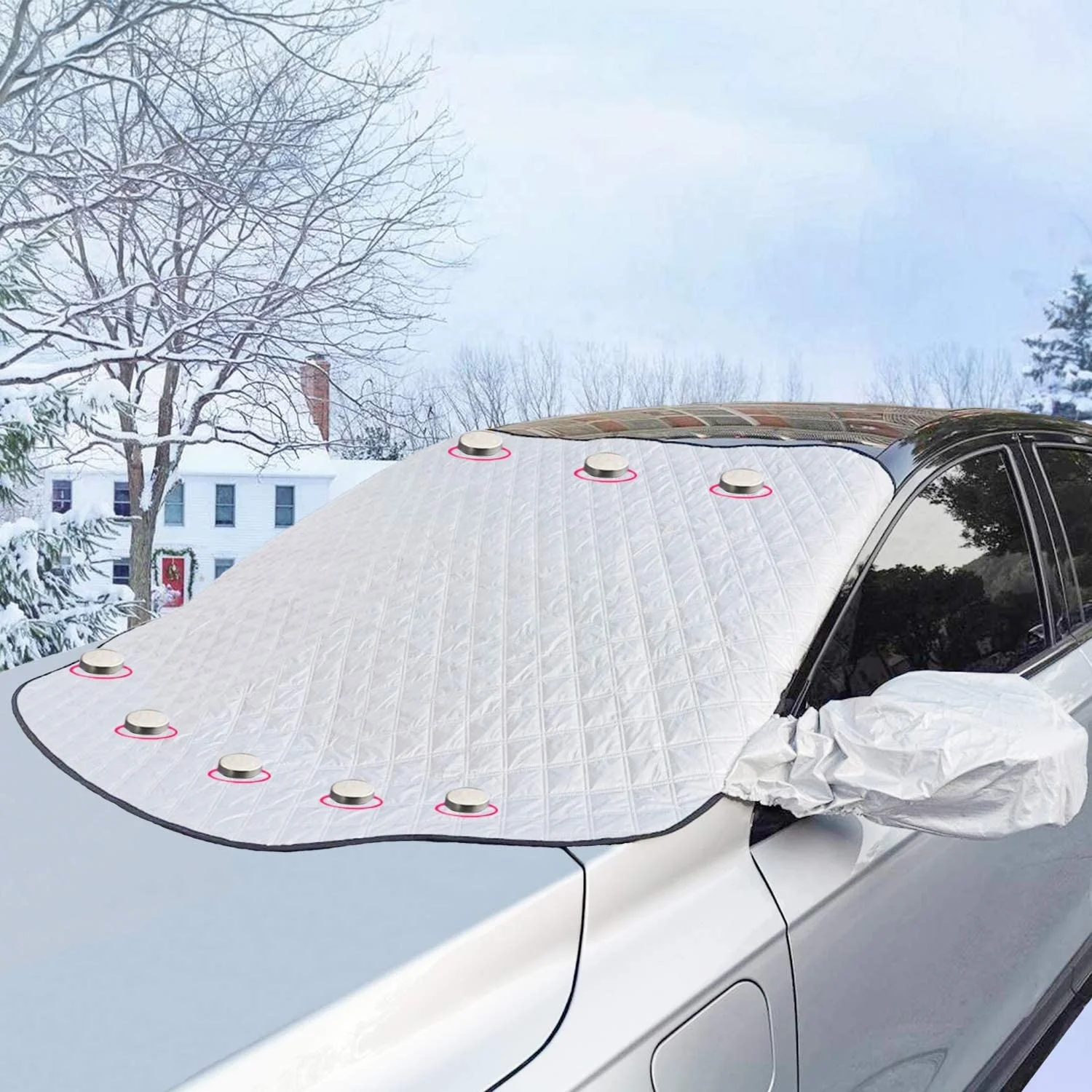 Auto front window sunshade magnetic windshield covers car for snow sun