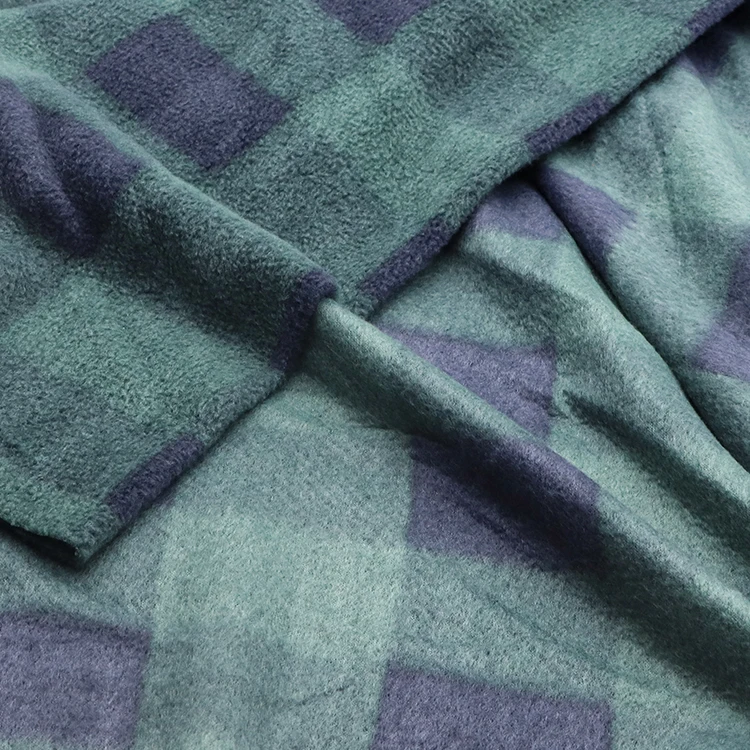 Custom printed 100% Polyester 180gsm checked plaid polar fleece fabric for shirts