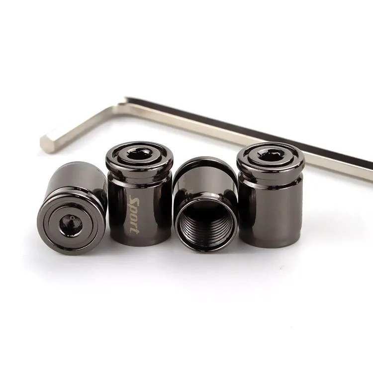 Auto Universal titanium color Anti - theft Stainless steel valve stem cap