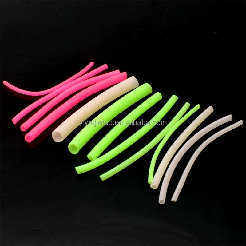 Customized Resilient tube rubber hose free sample soft plastic luminous fishing saltwater