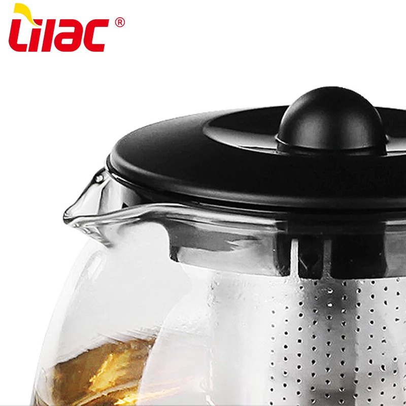 Lilac BSCI SGS LFGB 700ml+150ml*4PCS glass tea pot tea infuser glass set teapot for tea with infuser