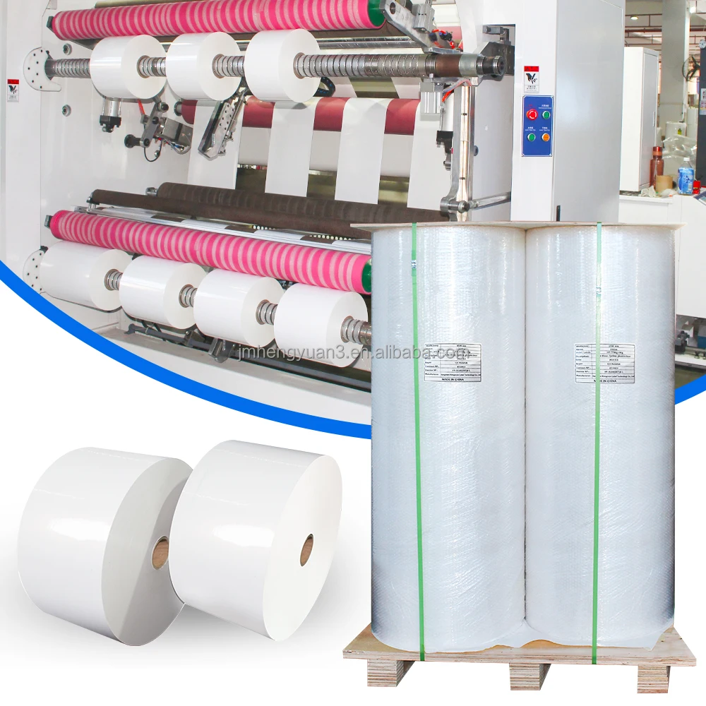 Factory Glossy PP White PP Clear PP Silver Jumbo Label Film Self Adhesive Paper Polyethylene Sticker Stock BOPP Label Jumbo Roll