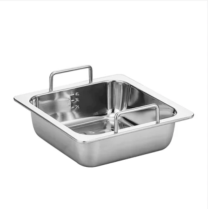 Chinese Style Stainless Steel Casserole 2 Compartments Hot Pot With Divider