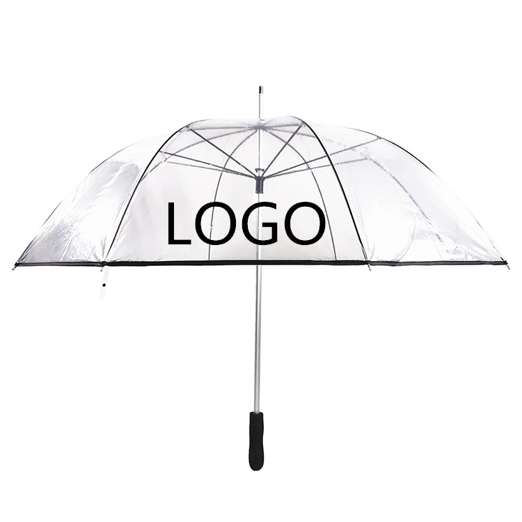 YS-1052 Umbrella Factory Supply Clear Gift Umbrella Light Weight Frame Custom Advertising Logo Transparent POE Golf Umbrella
