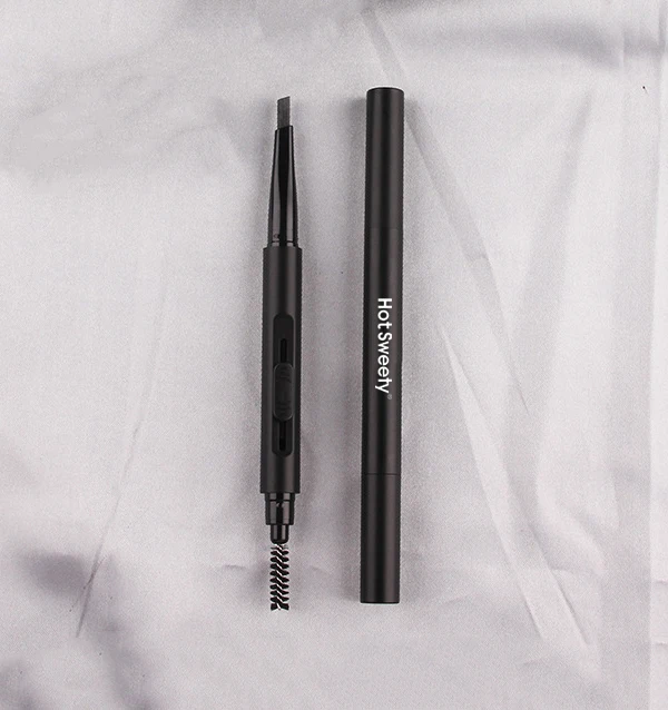 Your Own Brand Flat Head Push-pull Long-lasting Waterproof Brown Wild Eyebrow Enhancer With Brush Custom Eyebrow Pencil